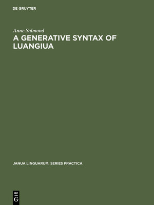 cover image of A Generative Syntax of Luangiua